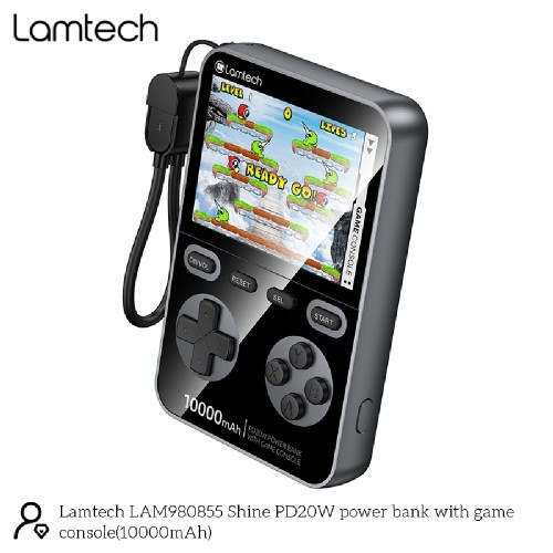 POWER BANK LAMTECH CONSOLE GAMING WITH 1500 GAMES 10000MAH BLACK